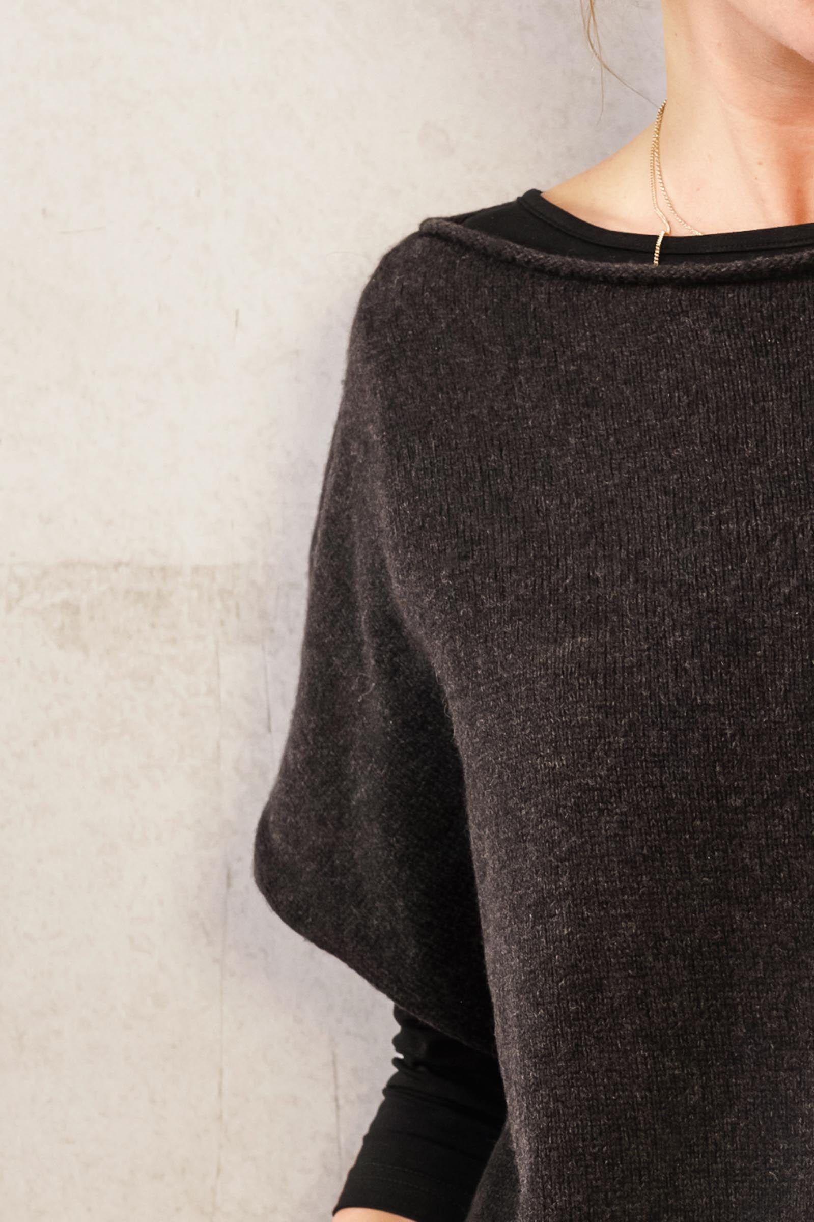 Thelma & Rose Willem poncho gris doux T1