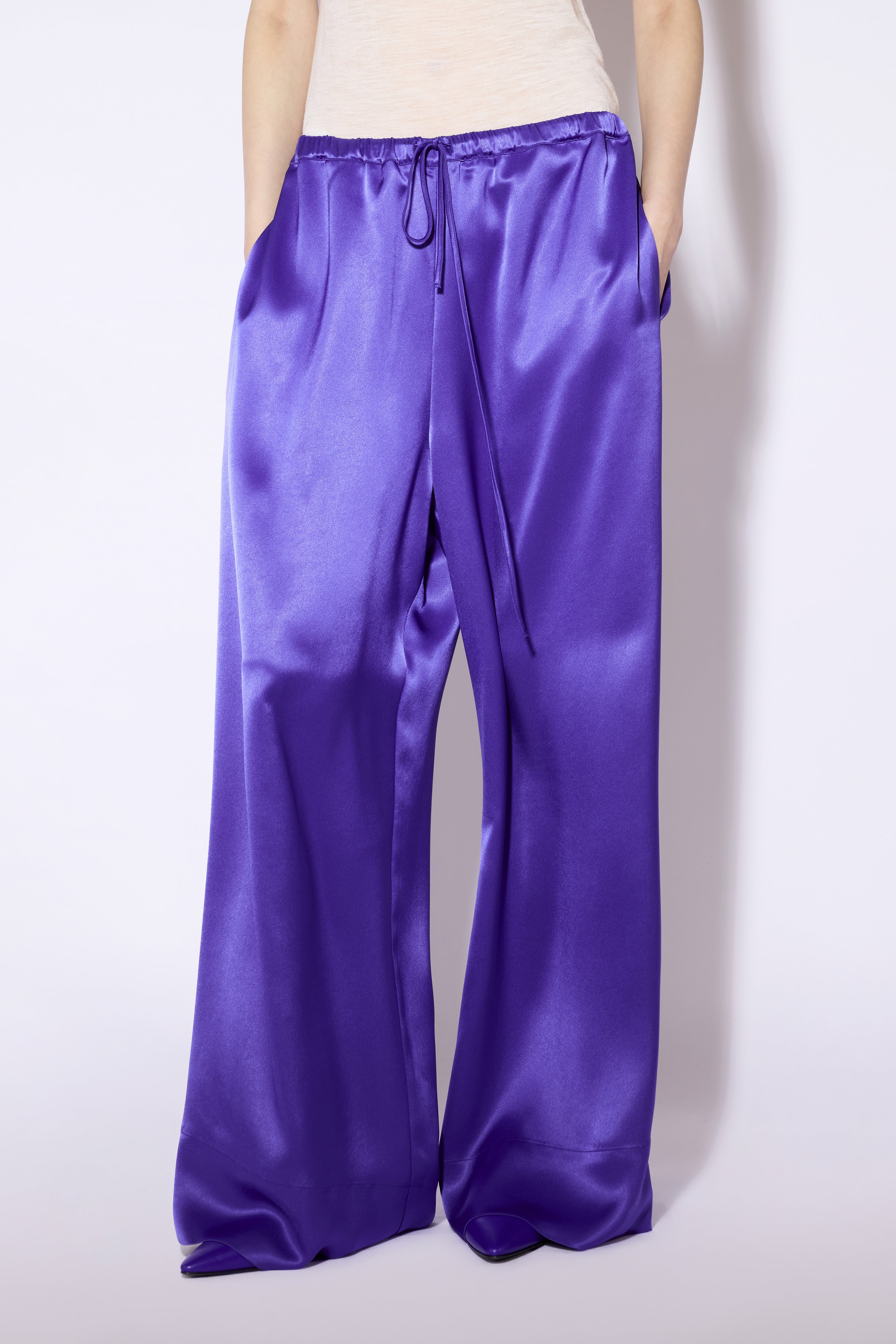 Liviana Conti Grayson pantalon palazzo bluette satin