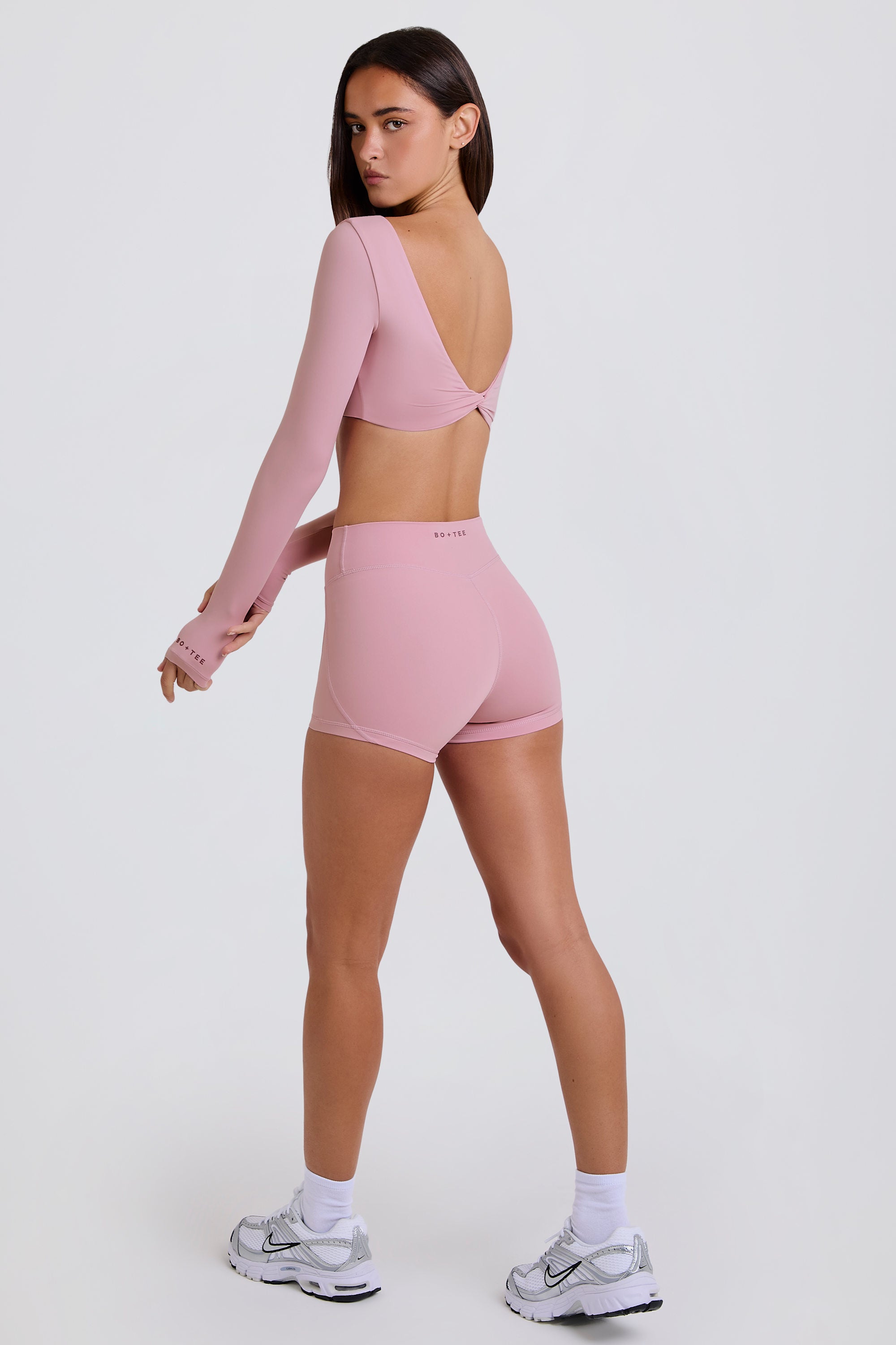 Oh Polly Shorts BT1639B short taille haute mauve stretch