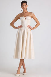 Oh Polly Esmeralda Robe midi ivoire dentelle coton