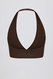 Bo+Tee brassiere sport marron pecan col V chiné