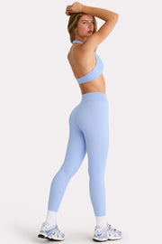 Oh Polly Bo+Tee legging sport bleu ciel taille haute