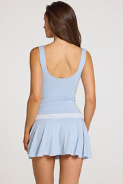 Oh Polly Maia 16424 robe mini bleu clair modal