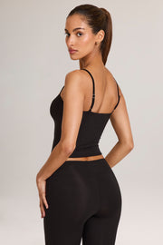 Oh Polly Ailany 14808 Top Débardeur Noir Moulant