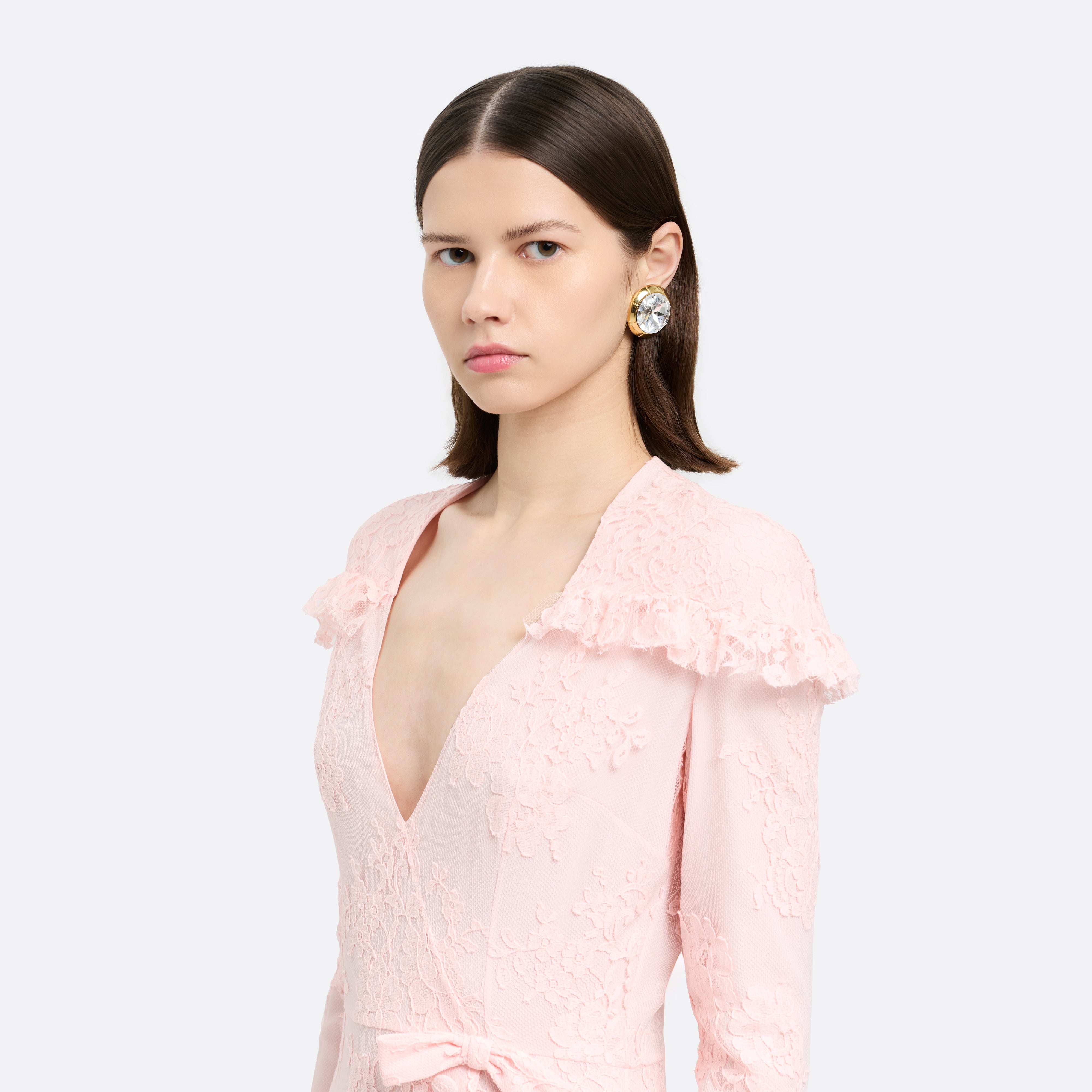 Alessandra Rich Boucles rondes cristal doré CRY-GOLD