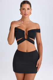 Oh Polly Nazli mini jupe noire jersey taille mi-haute