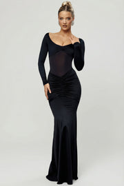 Oh Polly Dresses Alila 12424 robe longue noire dos ouvert