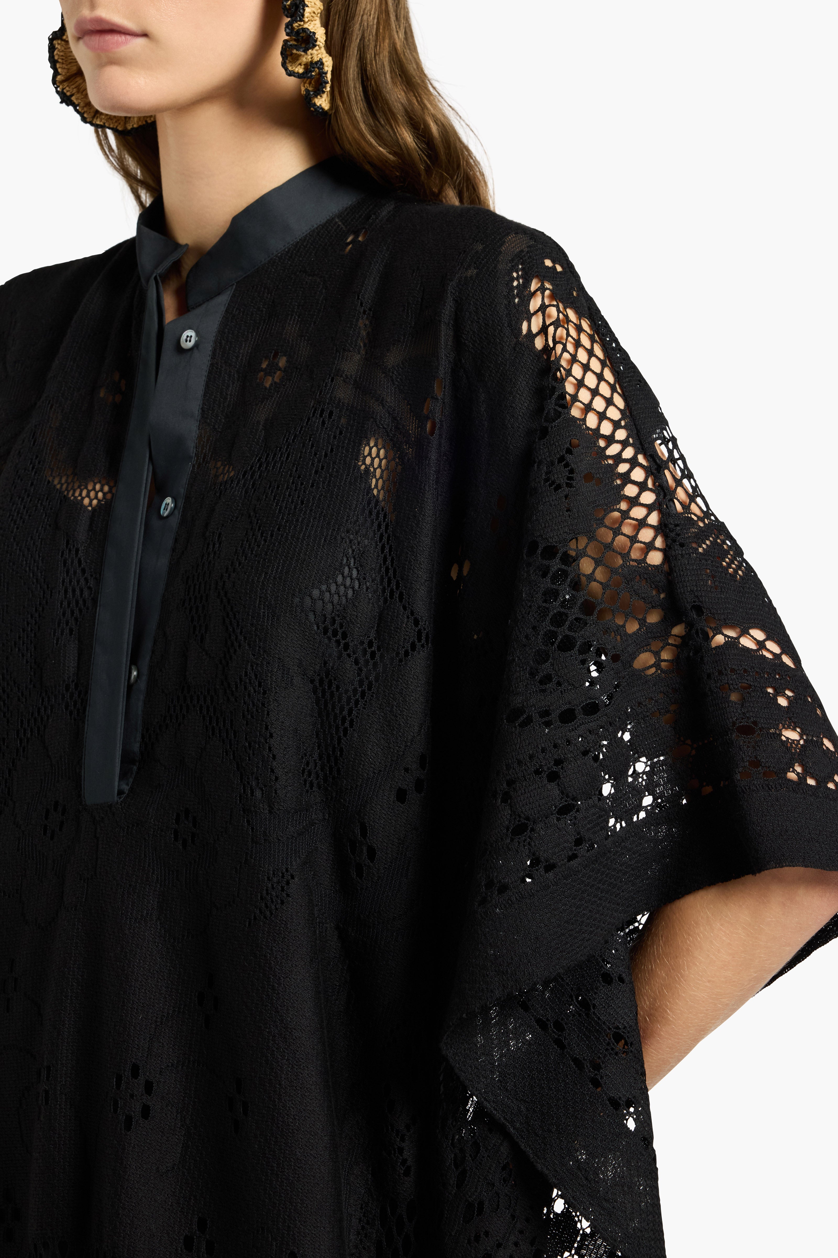 Liviana Conti Cassidy robe midi dentelle noire coton