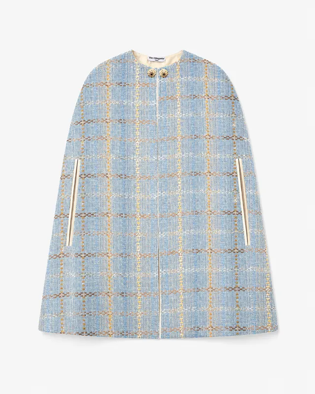 The Ethiquette Atlantis Cape Tweed Boutons Bijou 83 cm