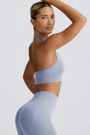 Oh Polly Define Luxe Halterneck brassière sport bleu gris maintien modéré
