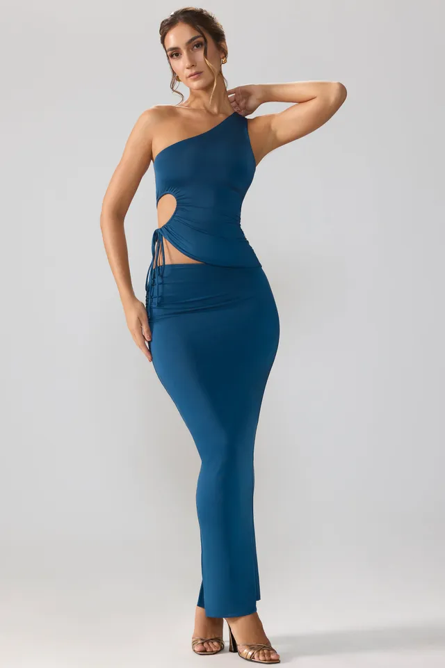 Oh Polly Skirts jupe longue Rowan bleu nuit jersey
