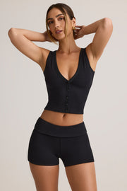 Oh Polly Leif 8687 short côtelé modal noir