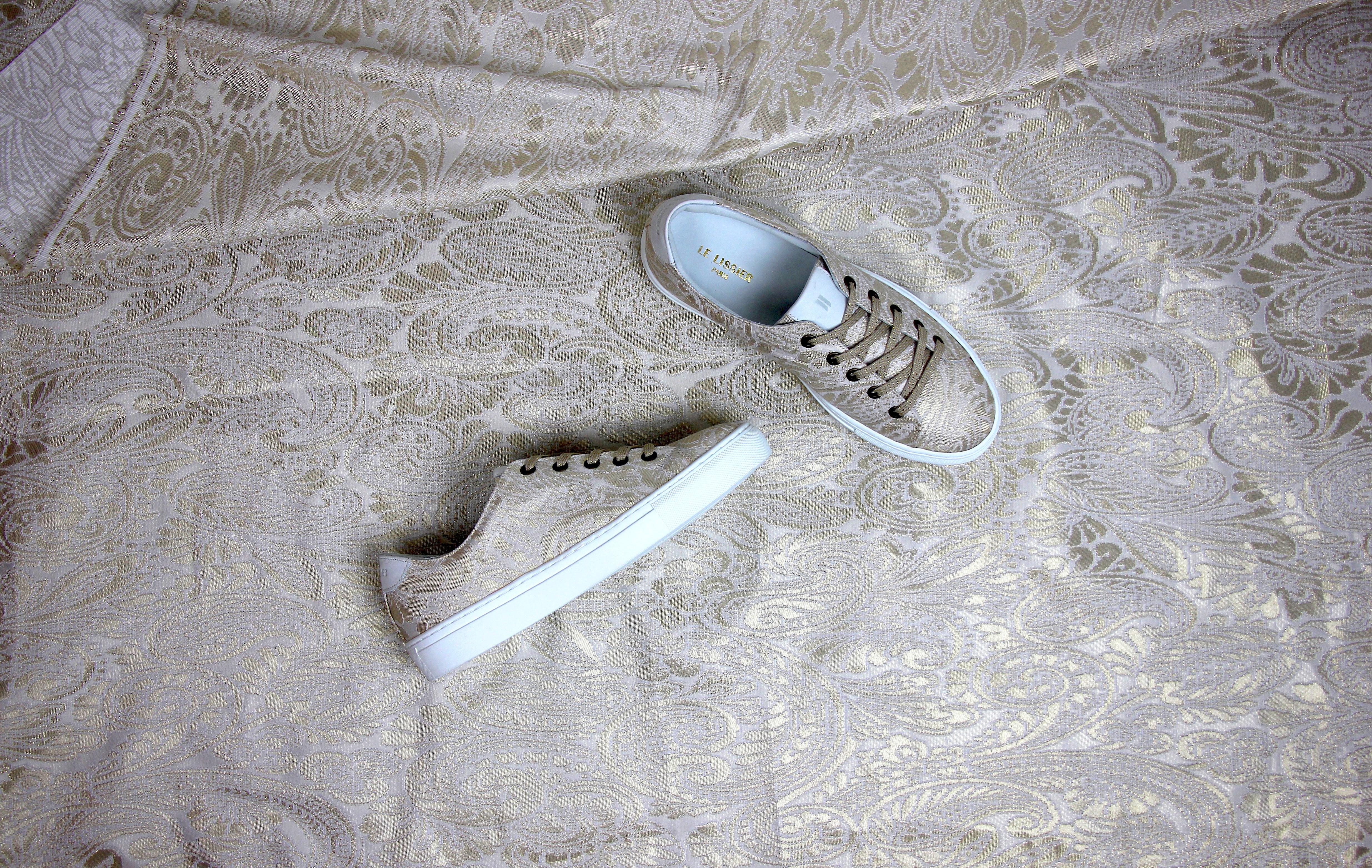 The Ethiquette Sneakers baskets brocart ivoire 36-41