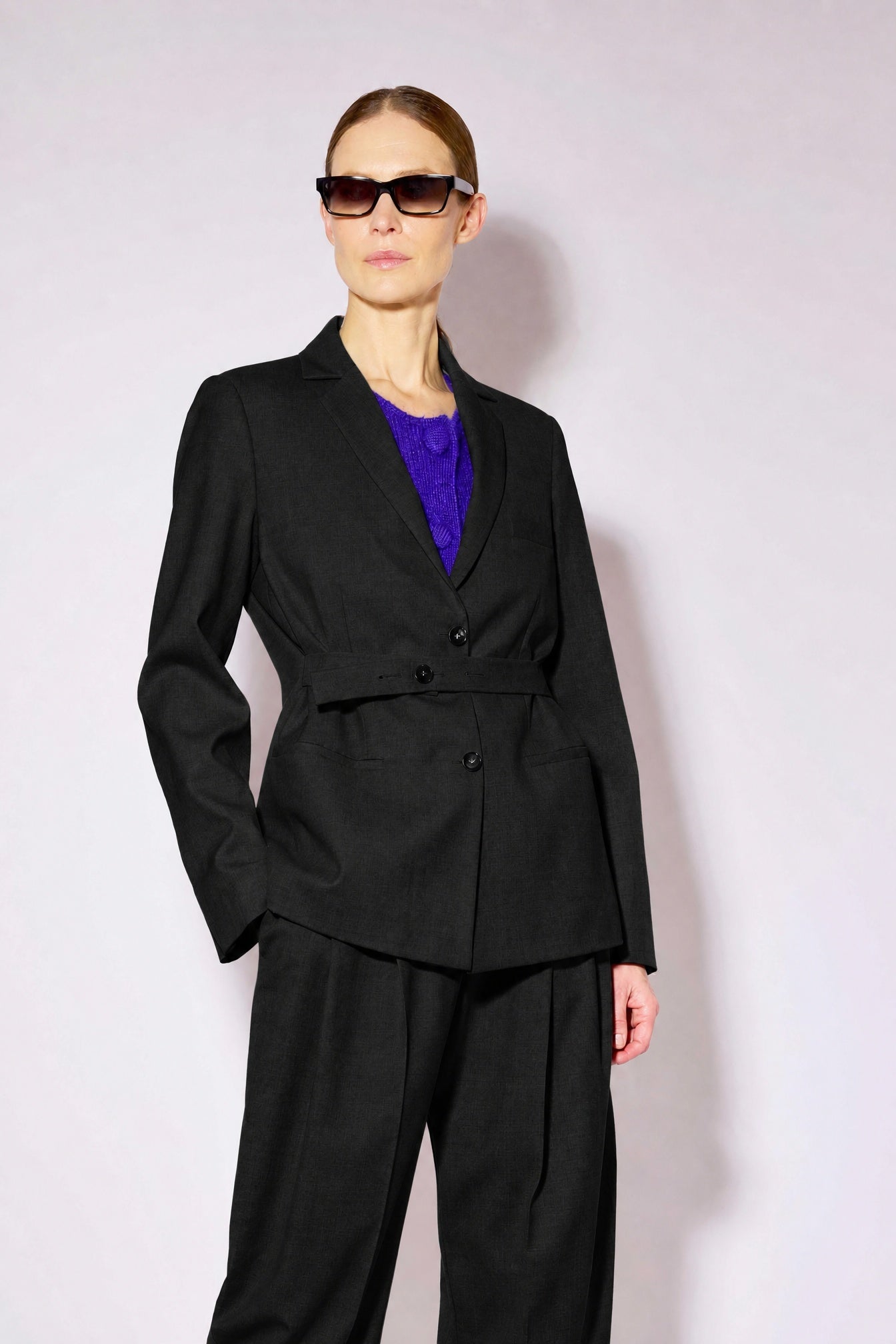 Liviana Conti Hunter blazer noir 40 gabardine laine