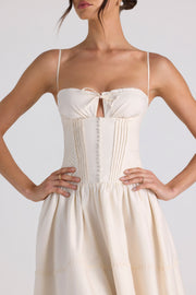 Oh Polly Esmeralda Robe midi ivoire dentelle coton