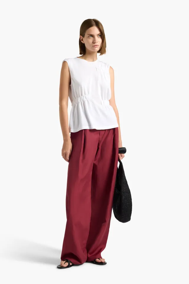 Liviana Conti Indra top coton blanc col rond