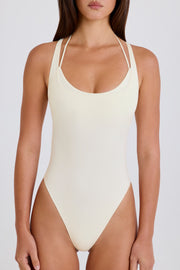 Oh Polly Body Croisé Crème Jersey Dos Nu String