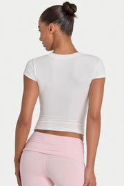Oh Polly ButterCloud T-Shirt t-shirt Coconut coupe moulante