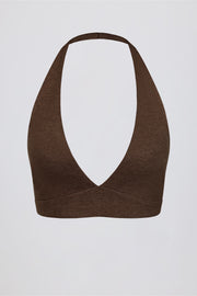 Bo+Tee brassiere sport marron pecan col V chiné