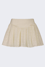 Oh Polly Thia jupe mini broderie ivoire nœuds