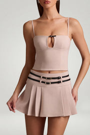 Oh Polly Vivia caraco mushroom beige découpé taille