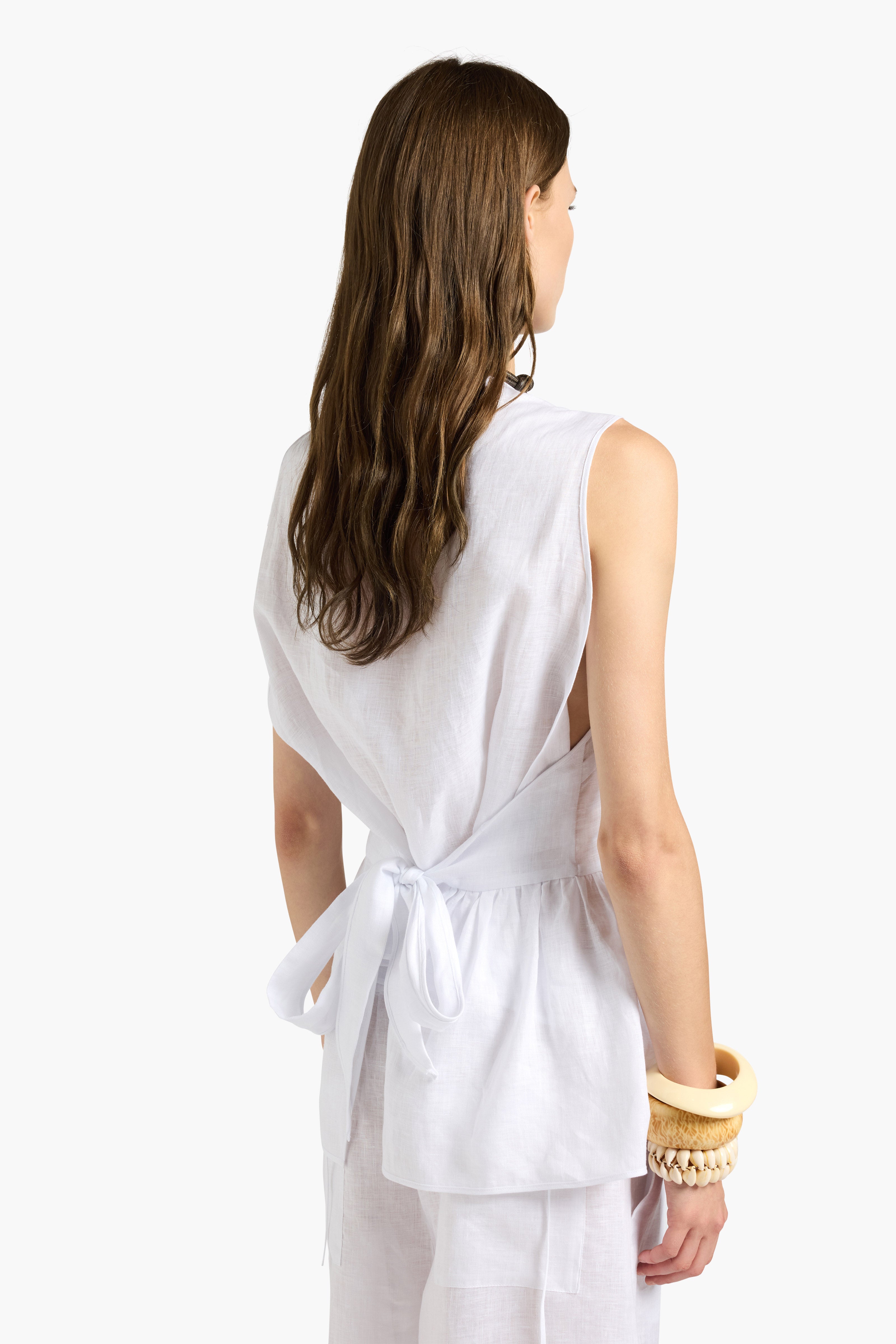 Liviana Conti Harriett top lin volants blanc