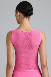 Oh Polly Embellished 8177 top col montant rose bonbon