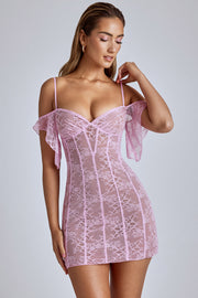 Oh Polly Eleonora 8020 robe dentelle mini rose bébé col V