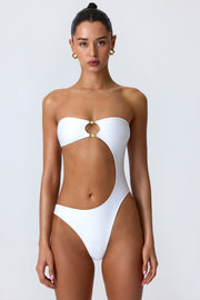 Oh Polly Swim NS0689 maillot une pièce bandeau blanc perles