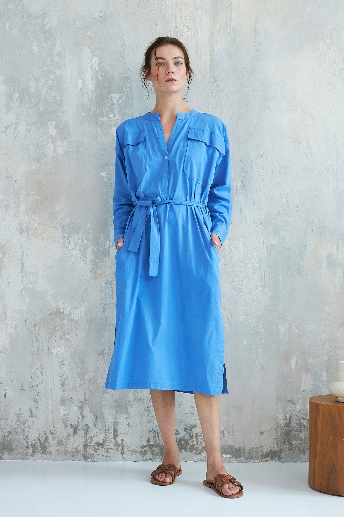 Chicosoleil Robes Robe Bambou bleu saphir coton S