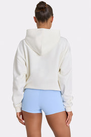 Oh Polly Oversized Applique Hoodie sweat femme écru coconut