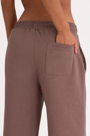 Oh Polly BT02580 Pantalon Jogging Large Cocoa Marron Coton