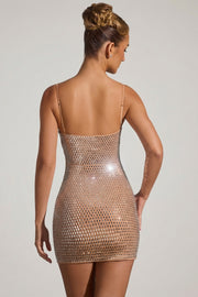 Oh Polly Ayleen Robe Mini Honey Strass Bodycon