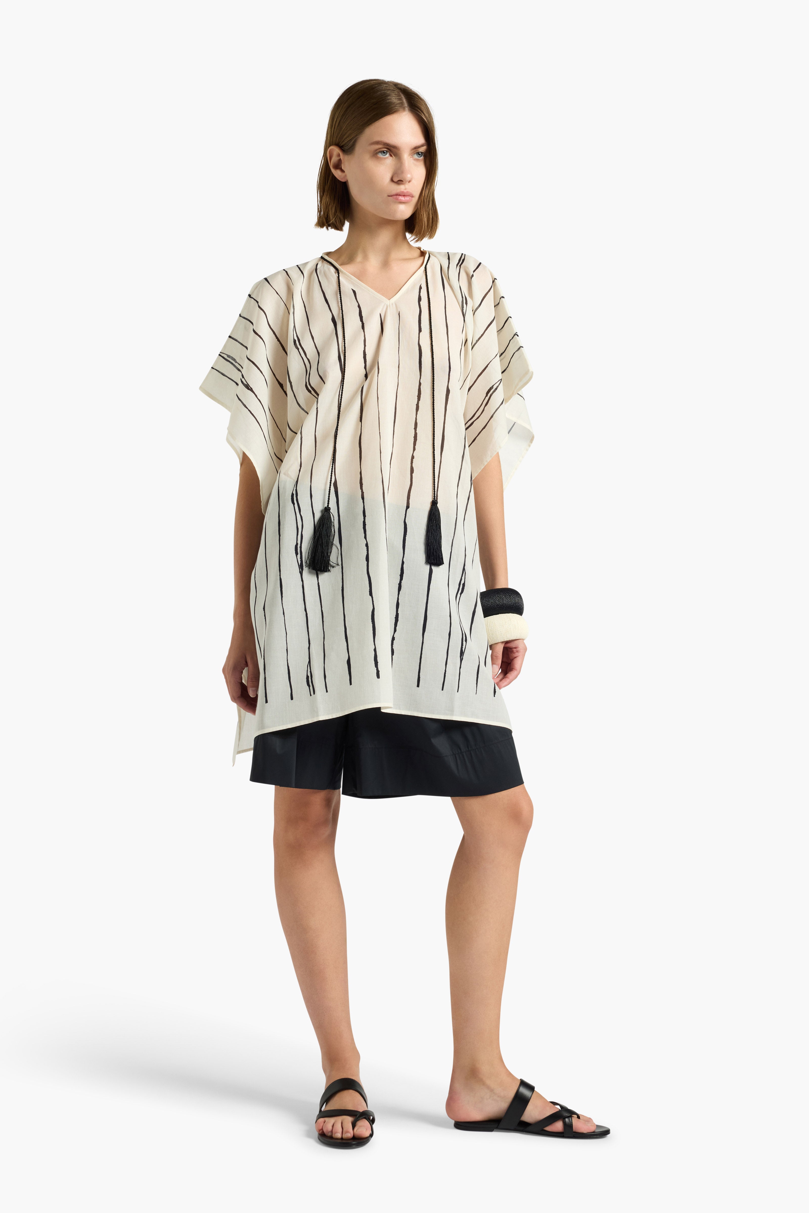 Liviana Conti Swami caftan court coton noir