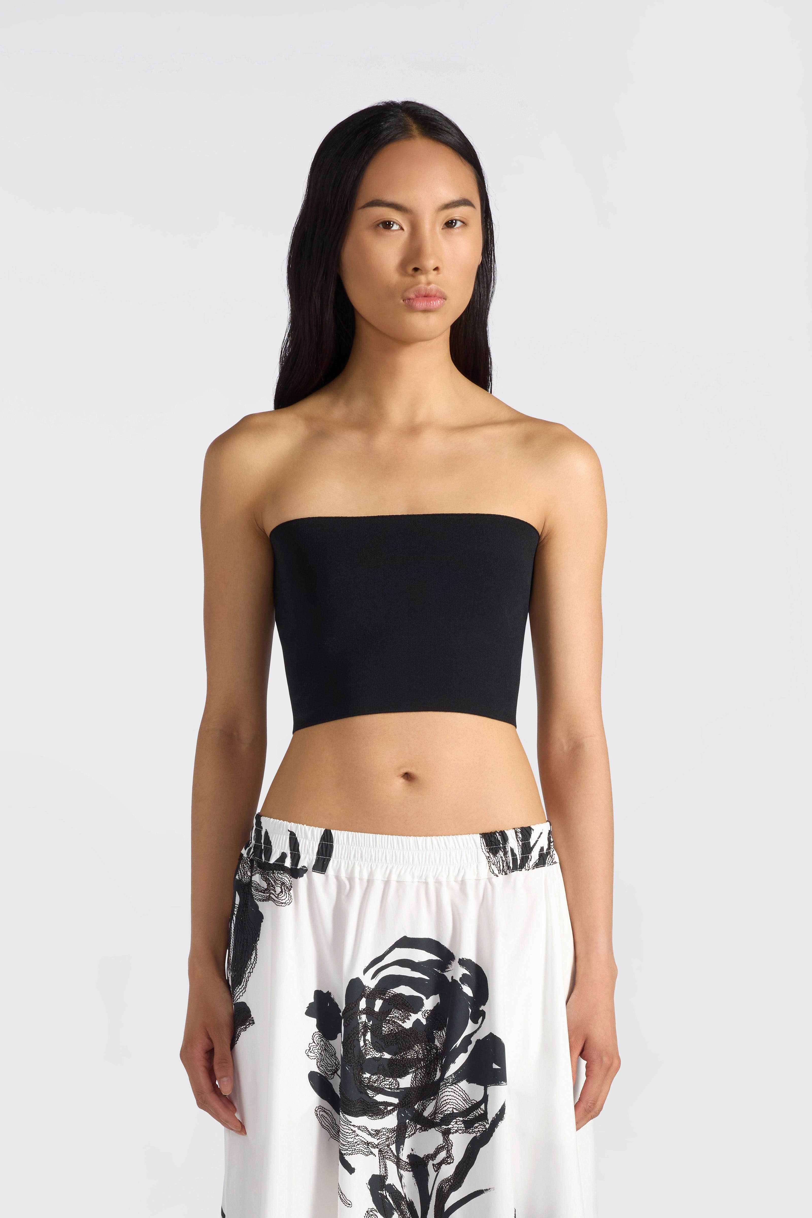 Liviana Conti Milo top bandeau noir viscose