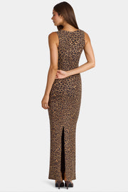Oh Polly Robe maxi Elenna col carré léopard modal