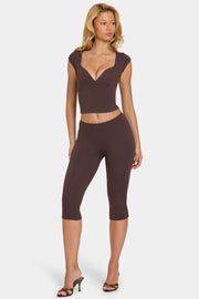 Oh Polly Lovisa legging capri chocolat en modal