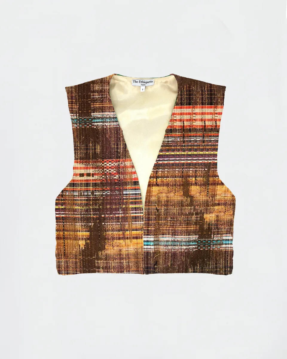 The Ethiquette Vestes gilet Panarea tweed léger S