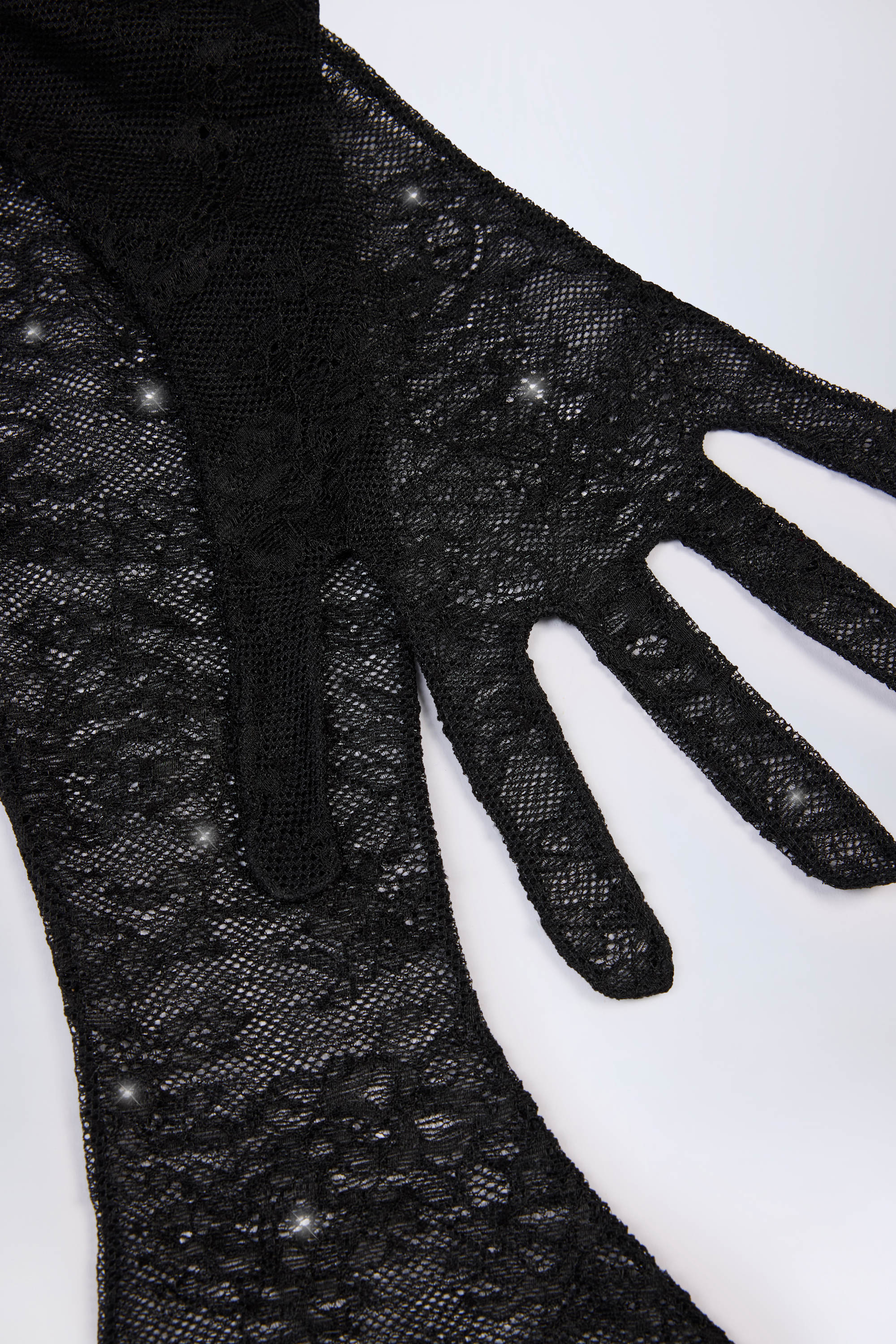 Oh Polly Poe gants dentelle noirs taille unique