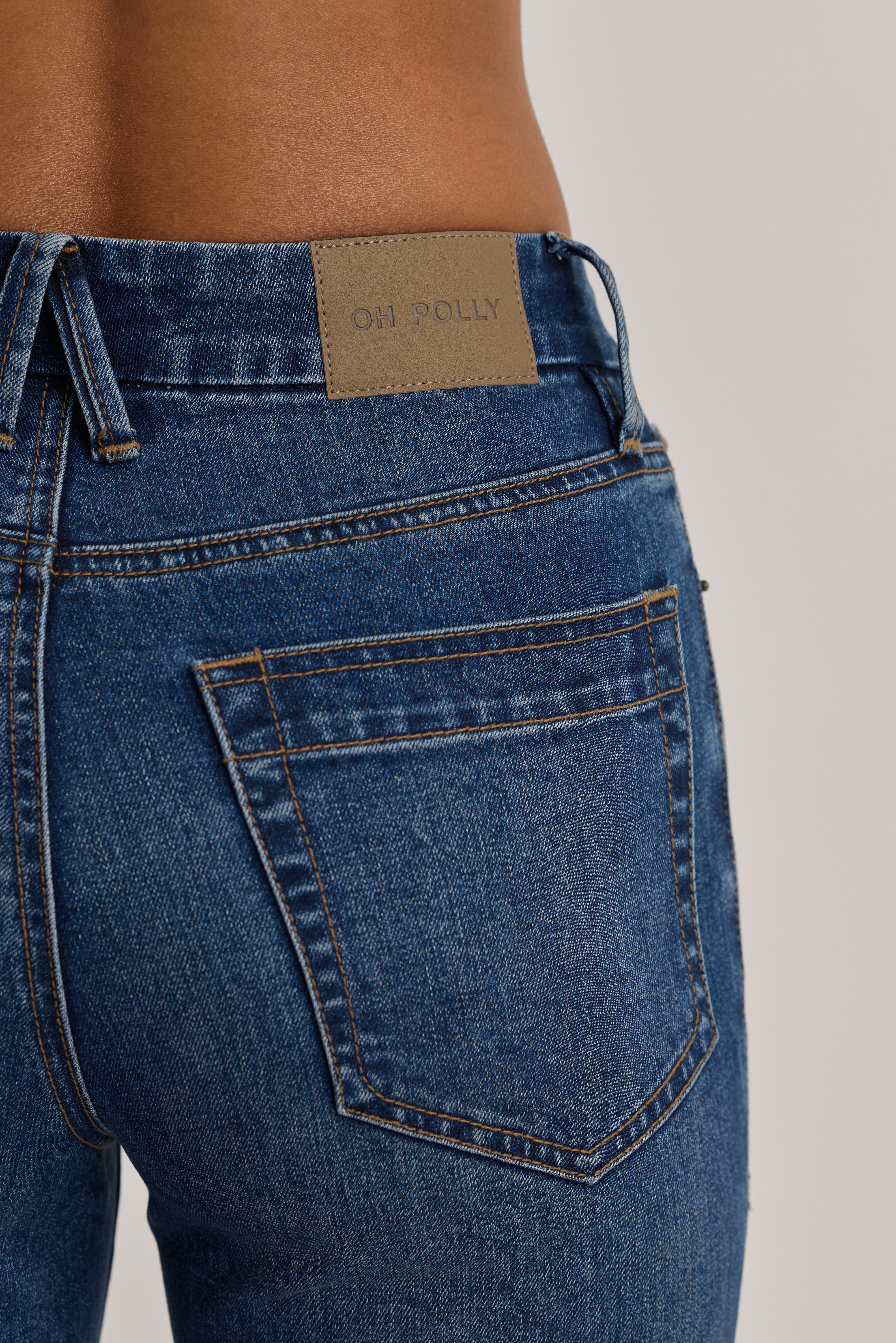 Oh Polly Trousers Kennie High-Rise Cropped Skinny jean délavé