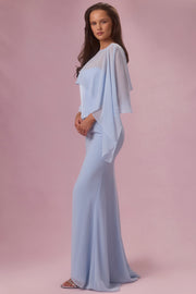 Oh Polly Velina cape chiffon bleu ciel taille unique