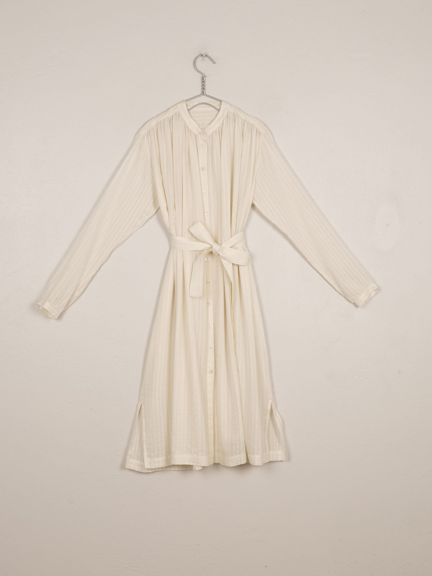 Mii en carte postale Eos robe coton-soie rayée blanc