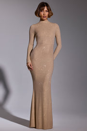 Oh Polly Celestia 8387 robe longue dorée strass