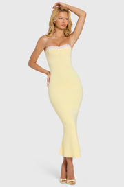 Oh Polly Winslet Robe Bustier Beurre Dentelle Midaxi