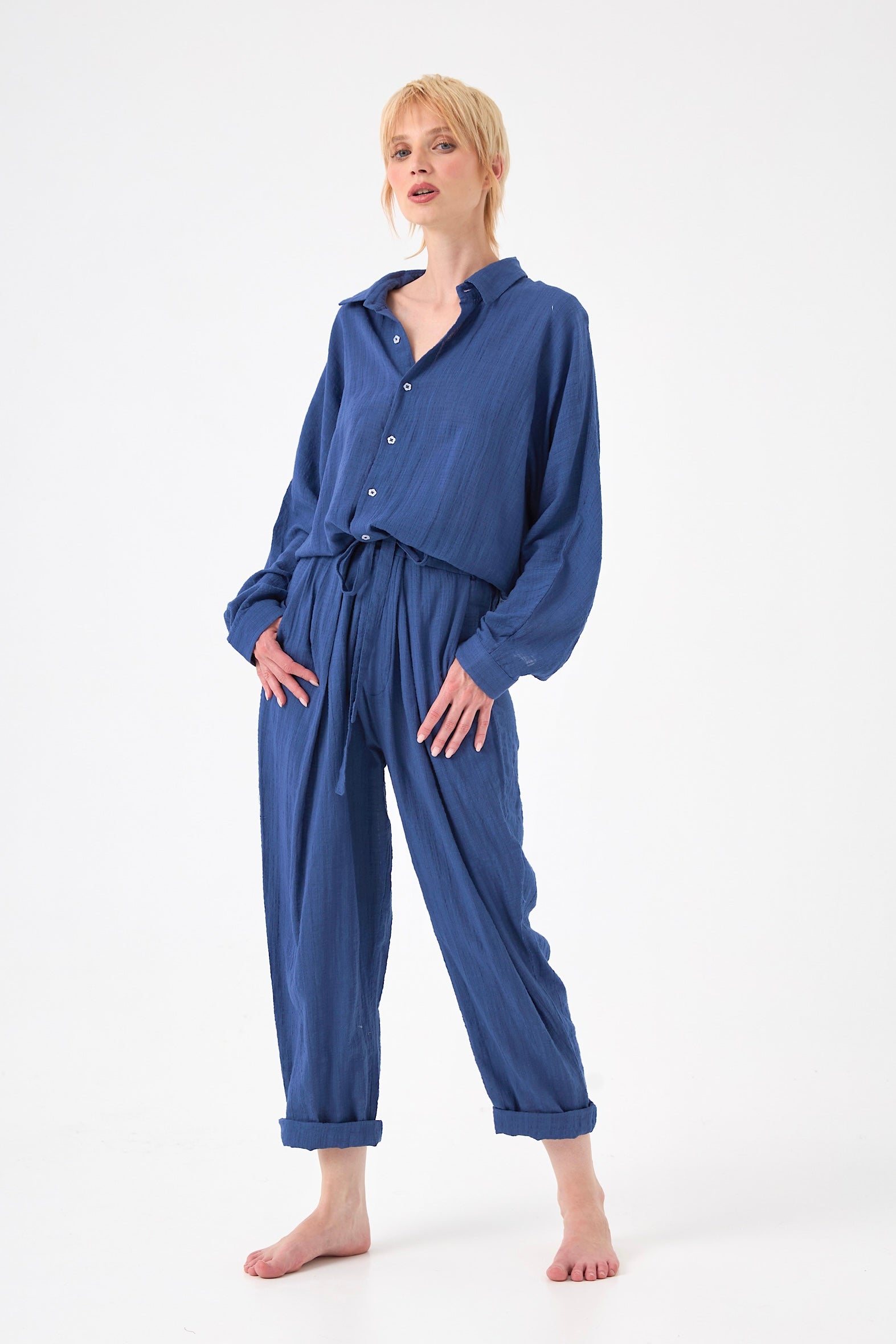 Chicosoleil Alanis combinaison bleue coton viscose