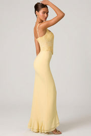Oh Polly 13141 Robina robe corset jaune sequins