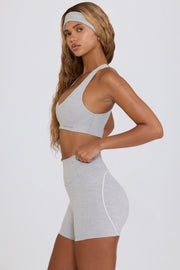 Oh Polly Bo+Tee BT2089 short mini gris taille haute