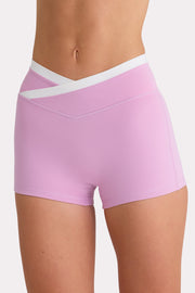 Bo+Tee Soft Active short sport rose sweet pink taille croisée