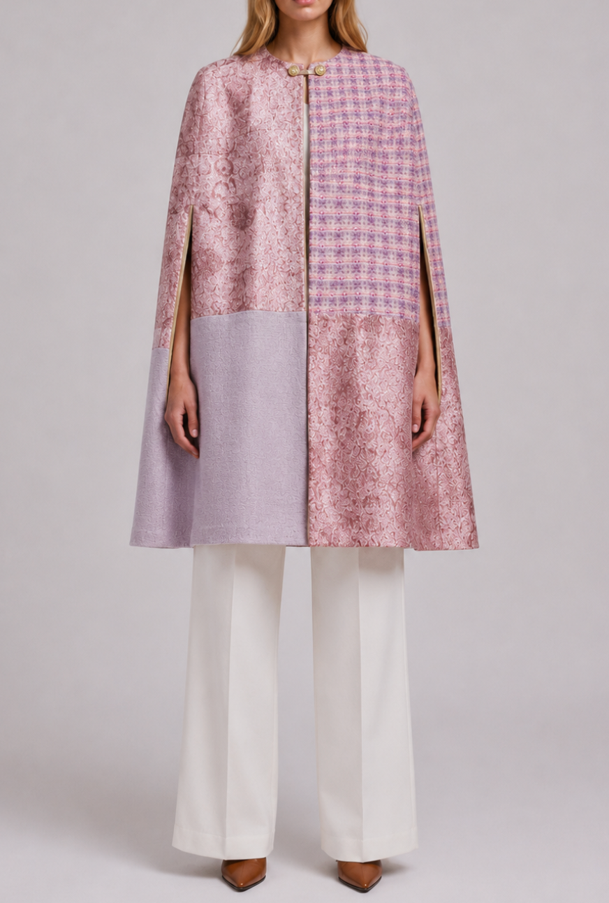 The Ethiquette Cape Orchidée cape tweed patchwork