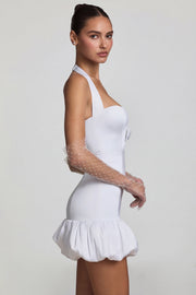 Oh Polly Dresses robe Millie blanche satin jupe bulle à nœud